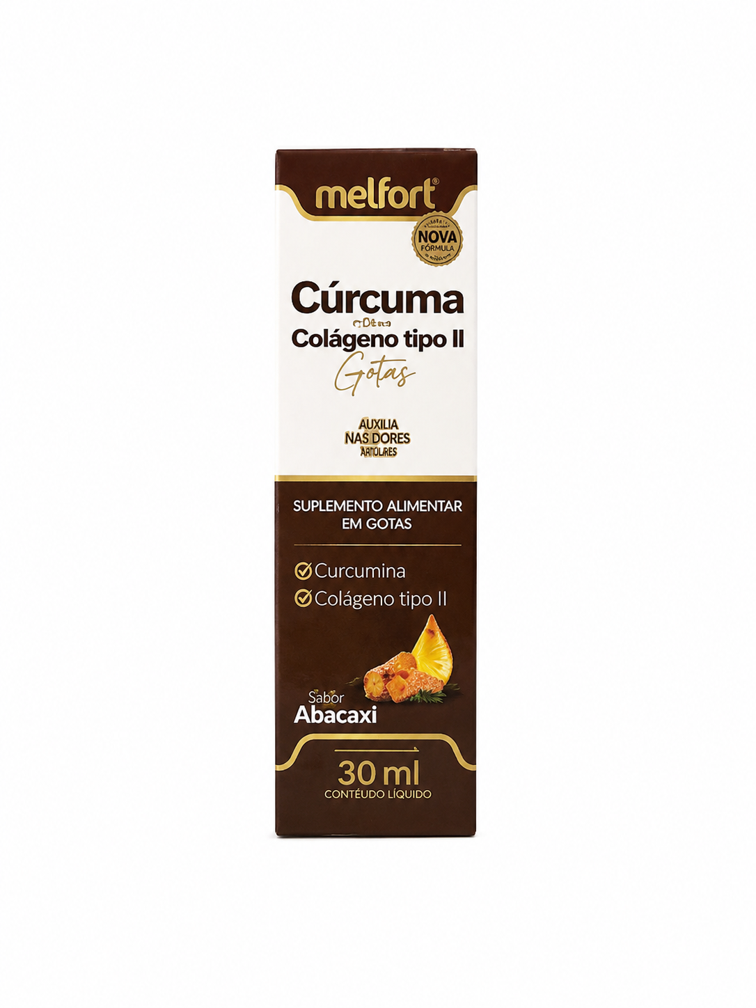 Cúrcuma + Colágeno Tipo II em Gotas – Melfort