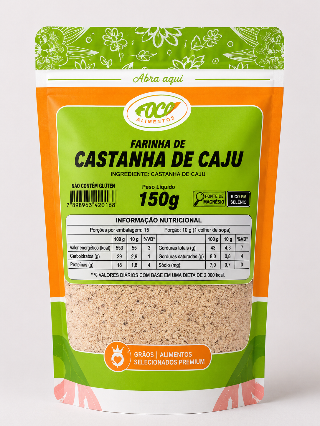 Farinha de Castanha de Caju Foco Alimentos – 150 g