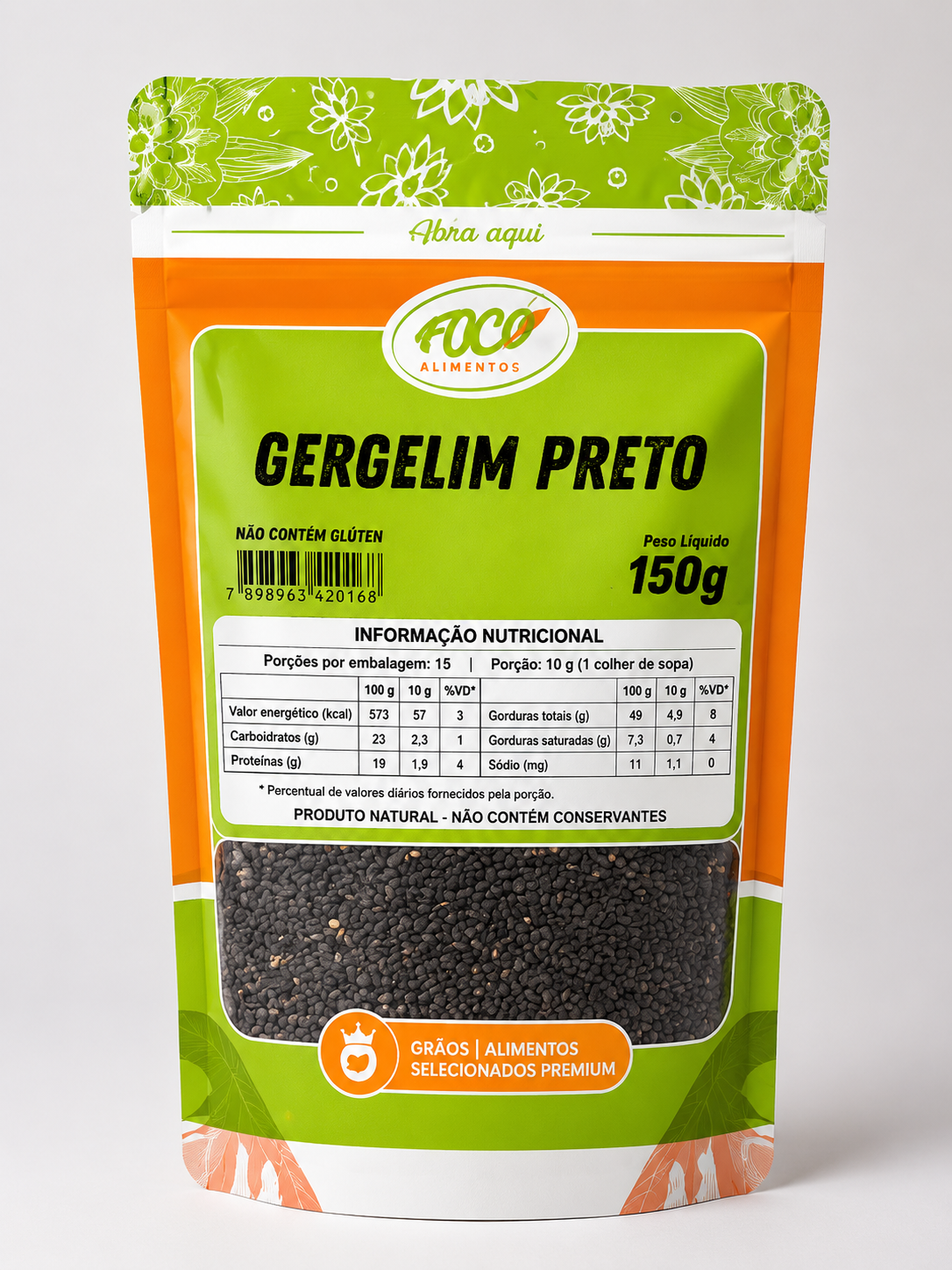 Gergelim Preto Foco Alimentos – 150 g