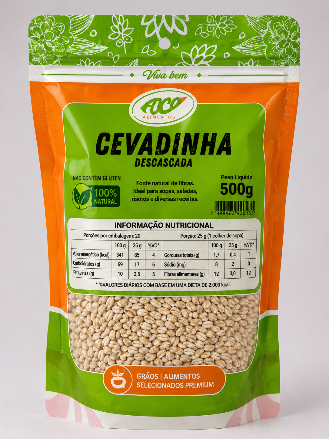 Cevadinha Descascada 500g – Foco Alimentos